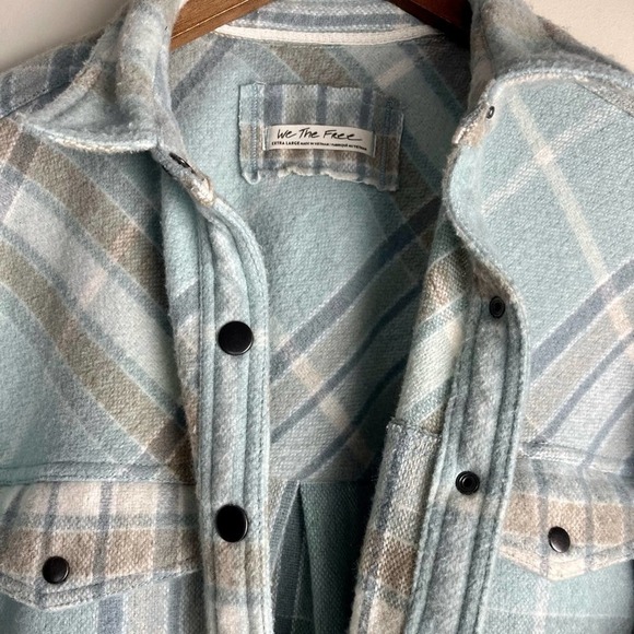 NWT Free People Cabin Cozy Plaid Heavyweight Button Down Jacket Shacket. Size XL - Picture 10 of 12